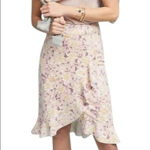 NWT Anthropologie Pink Floral Skirt Size 10